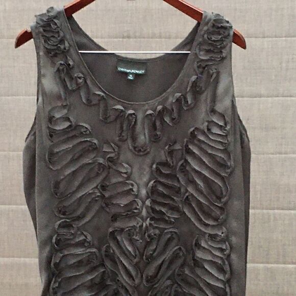 Cynthia Rowley Silky Gray Sleeveless Tunic - Picture 1 of 5